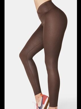Fanka Faux Leather Body Sculpt Leggings Crossover Waist